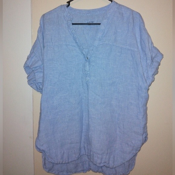 Pure Linen blue shirt size‎ 14 - Picture 1 of 6